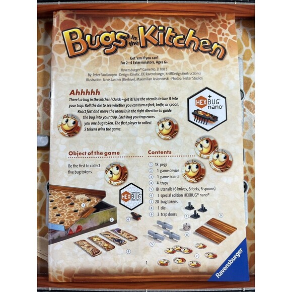 Bugs in the Kitchen Game Ravensburger 2018 Complete with Special Hexbug Tested - Picture 5 of 14